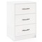 Costway 1/2 PCS 3-Drawer Nightstand Modern Bedside Table with Storage Anti-Toppling Kit for Bedroom White